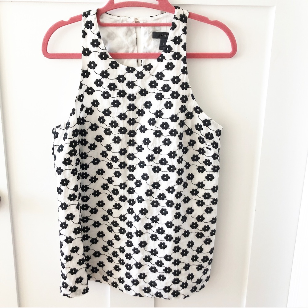 J.Crew Factory Floral Embroidered Racerback Tank - Picture 2 of 7
